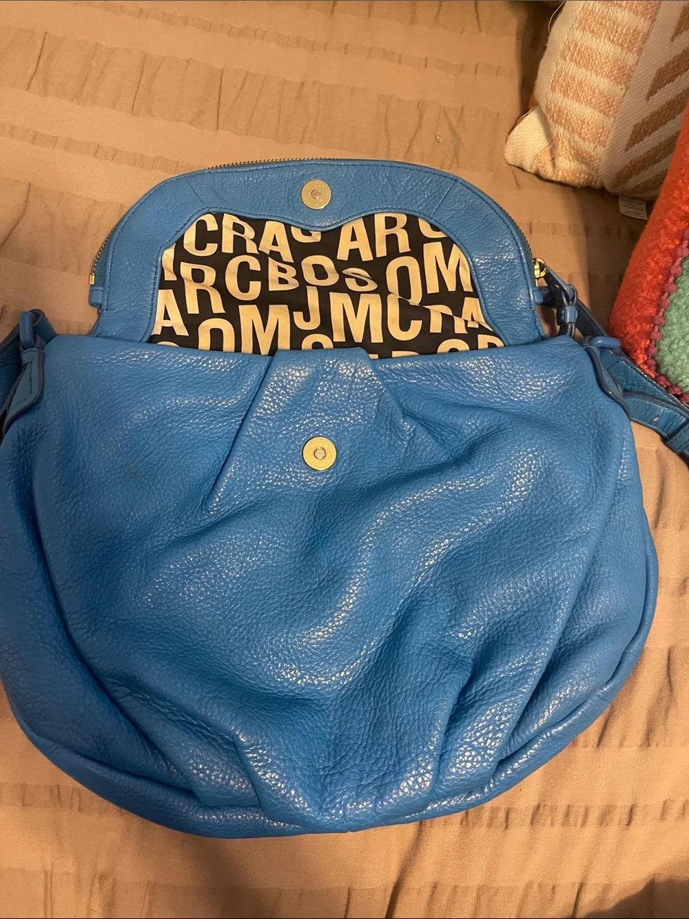 Marc by Marc Jacobs Blue Pebbled Leather Hobo